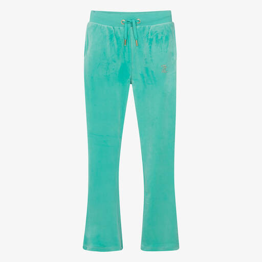 Juicy Couture-Teen Girls Green Flared Velour Joggers | Childrensalon