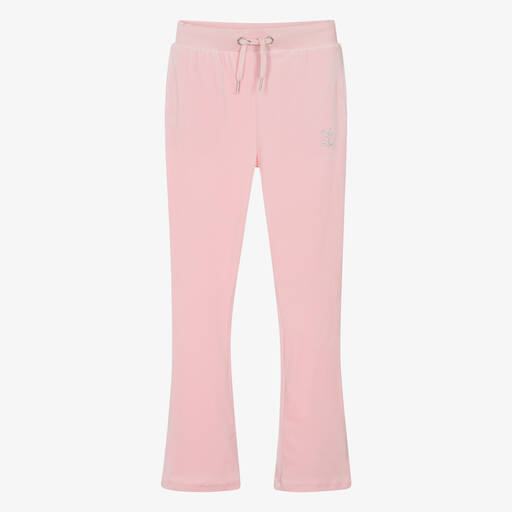 Juicy Couture-Teen Girls Pale Pink Flared Velour Joggers | Childrensalon