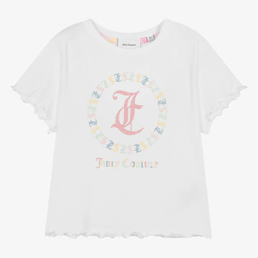 Juicy Couture-Teen Girls White Cotton T-Shirt | Childrensalon