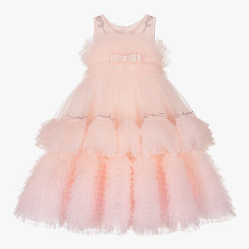 Junona-Girls Pale Pink Tulle Dress | Childrensalon