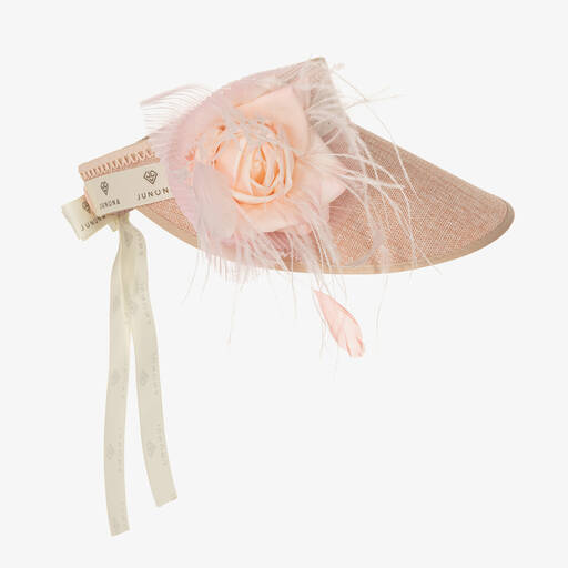 Junona-Girls Pink Flower Visor Hat | Childrensalon