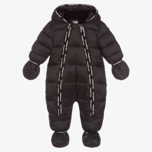 KARL LAGERFELD KIDS-Baby Boys Black Logo Snowsuit | Childrensalon