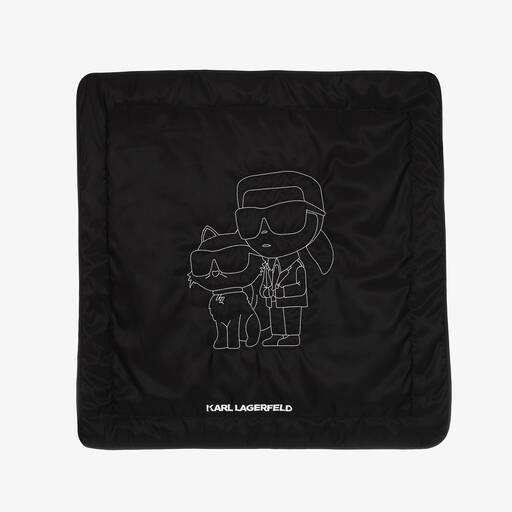 KARL LAGERFELD KIDS-Черно-белое утепленное одеяло (87см)  | Childrensalon