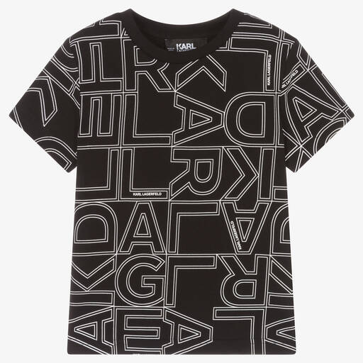 KARL LAGERFELD KIDS-T-shirt noir en coton garçon | Childrensalon