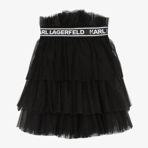KARL LAGERFELD KIDS-Girls Black Pleated Tutu Skirt | Childrensalon