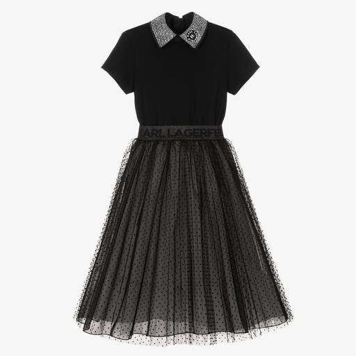 KARL LAGERFELD KIDS-Girls Black Tutu Dress | Childrensalon