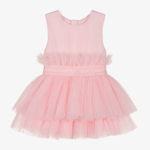 KARL LAGERFELD KIDS-Girls Pink Tulle Tutu Dress | Childrensalon