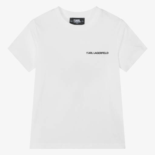KARL LAGERFELD KIDS-Teen Boys White Karl Ikonik T-Shirt | Childrensalon