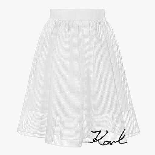 KARL LAGERFELD KIDS-Teen Girls White Organza Skirt | Childrensalon
