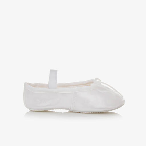 Katz-Girls White Satin Ballet Shoes | Childrensalon