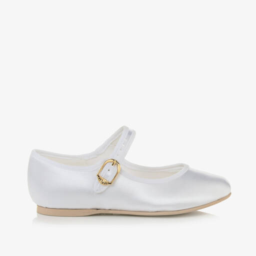 Katz-Girls White Satin Bar Shoes | Childrensalon
