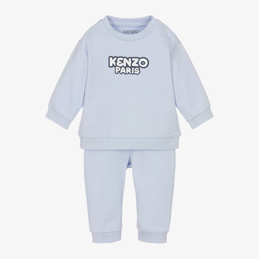 KENZO KIDS-Baby Boys Blue Cotton Trouser Set | Childrensalon