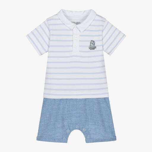 KENZO KIDS-Baby Boys Blue Striped Cotton Shortie | Childrensalon
