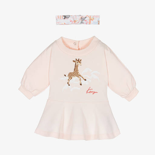 KENZO KIDS-Baby Girls Pink Dress & Headband Set | Childrensalon