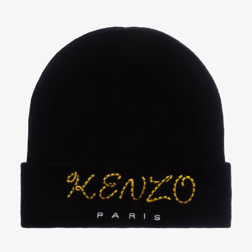 KENZO KIDS-Black Tiger Tail Beanie Hat | Childrensalon