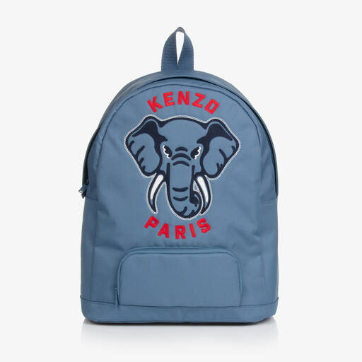 KENZO KIDS-Blue Elephant Logo Backpack (37cm) | Childrensalon