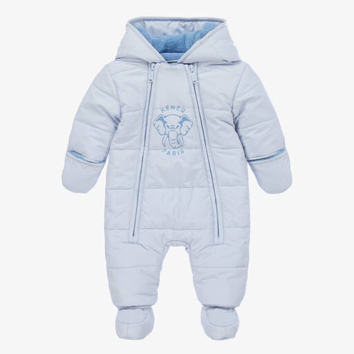 KENZO KIDS-Blue Elephant Puffer Baby Snowsuit | Childrensalon