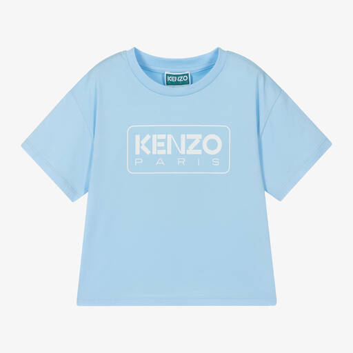 KENZO KIDS-Boys Blue Cotton Kenzo Paris T-Shirt | Childrensalon