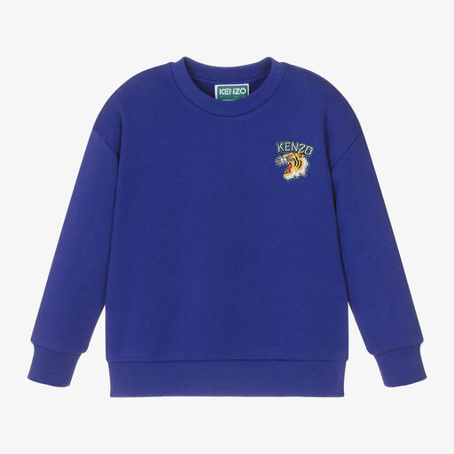 KENZO KIDS-Boys Blue Cotton Sweatshirt | Childrensalon