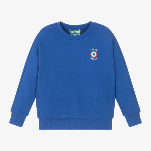 KENZO KIDS-Boys Blue Cotton Target Sweatshirt | Childrensalon