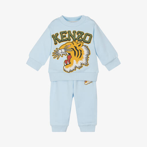 KENZO KIDS-Boys Blue Cotton Varsity Tiger Tracksuit | Childrensalon
