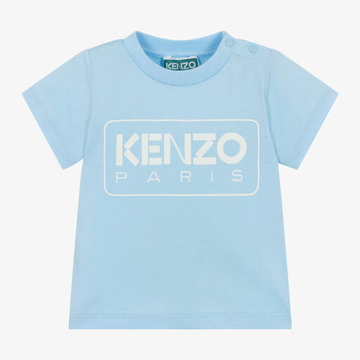 KENZO KIDS-Boys Blue Organic Cotton T-Shirt | Childrensalon