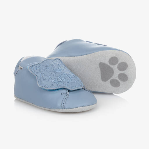 KENZO KIDS-حذاء جلد لون أزرق لمرحلة قبل المشي | Childrensalon