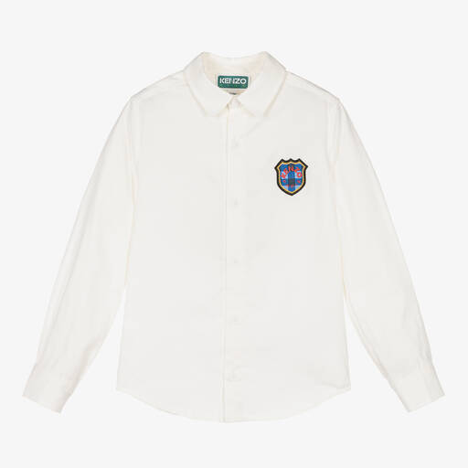 KENZO KIDS-Кремовая рубашка из хлопка оксфорд | Childrensalon