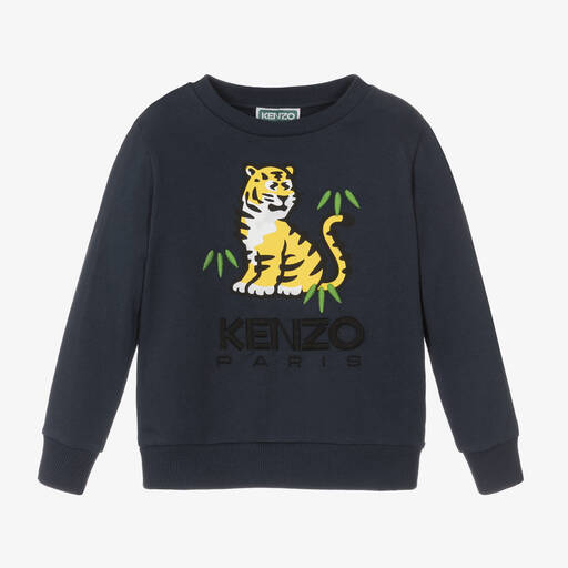KENZO KIDS-Kotora Baumwoll-Sweatshirt navyblau | Childrensalon