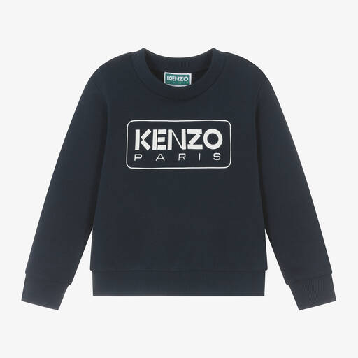 KENZO KIDS-Boys Navy Blue Cotton Sweatshirt | Childrensalon