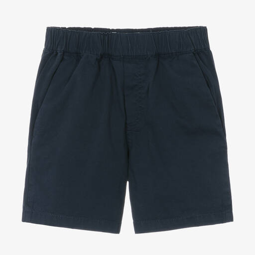 KENZO KIDS-Boys Navy Blue Cotton Twill Shorts | Childrensalon