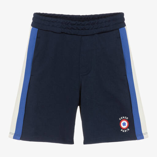 KENZO KIDS-Boys Navy Blue Target Logo Shorts | Childrensalon