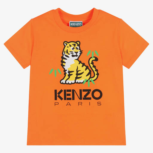 KENZO KIDS-Boys Orange KOTORA Logo T-Shirt | Childrensalon