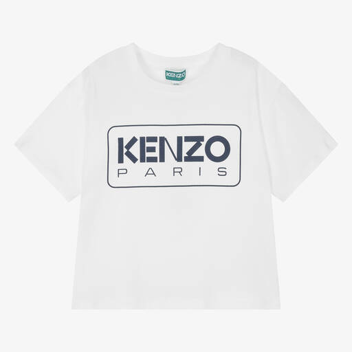 KENZO KIDS-T-shirt blanc en coton Kenzo Paris | Childrensalon