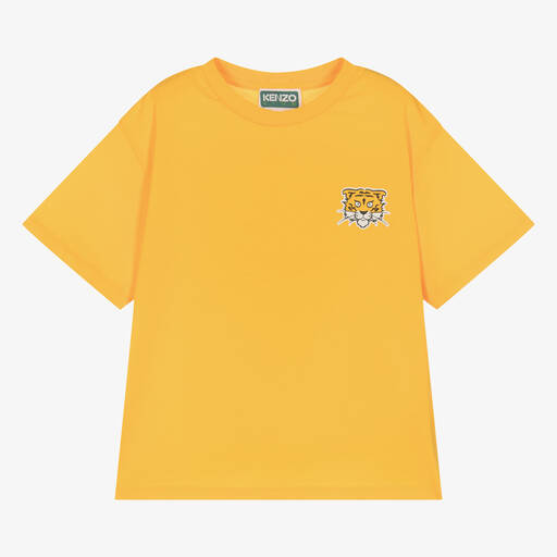 KENZO KIDS-Boys Yellow Cotton T-Shirt | Childrensalon