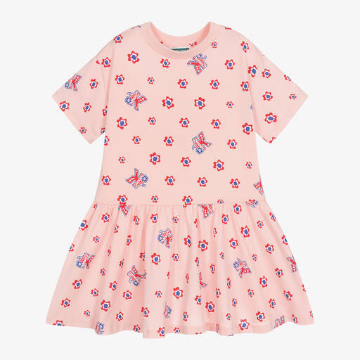 KENZO KIDS-Girls Pink Cotton Dress | Childrensalon