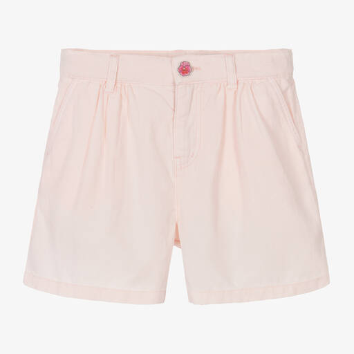 KENZO KIDS-Girls Pink Cotton & Linen Shorts | Childrensalon