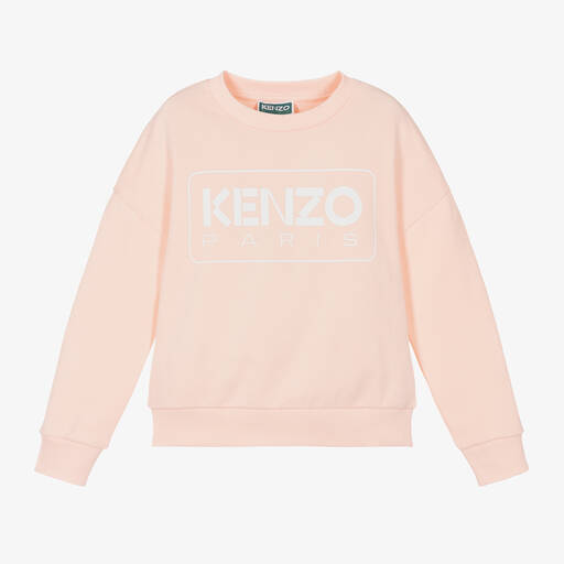 KENZO KIDS-Girls Pink Cotton Sweatshirt | Childrensalon