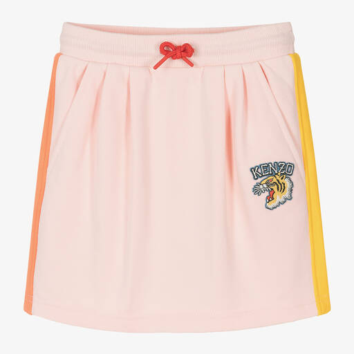 KENZO KIDS-Розовая хлопковая юбка с тигром для девочек | Childrensalon