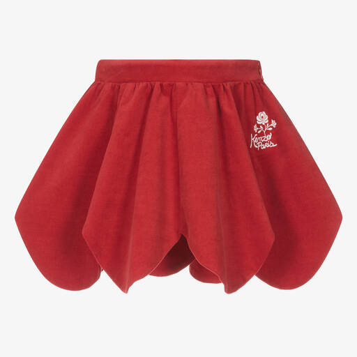 KENZO KIDS-Красная хлопковая юбка с цветами | Childrensalon
