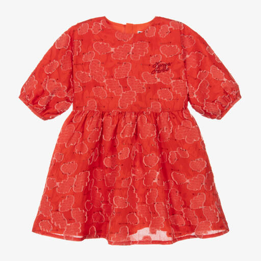 KENZO KIDS-Girls Red Floral Dress | Childrensalon