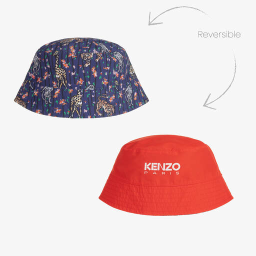 KENZO KIDS-Girls Tiger Reversible Bucket Hat | Childrensalon