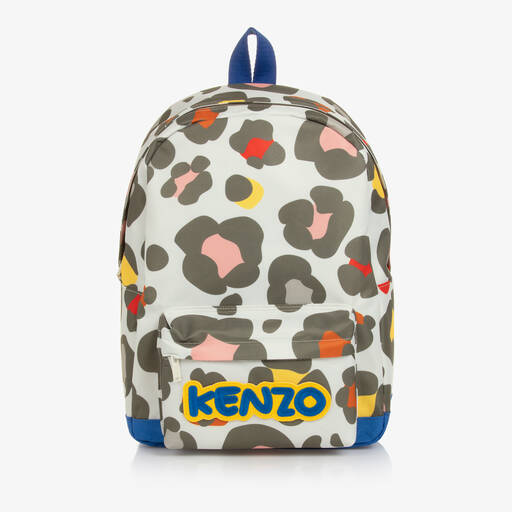 KENZO KIDS-Grey Animal Print Backpack (37cm) | Childrensalon