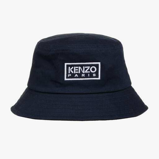 KENZO KIDS-Navy Blue Cotton Bucket Hat | Childrensalon
