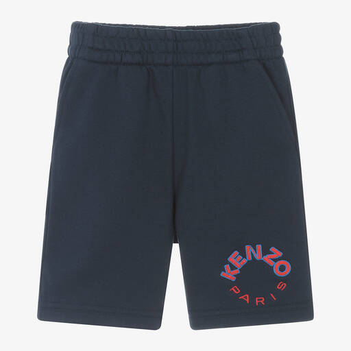 KENZO KIDS-Navy Blue Cotton Jersey Shorts | Childrensalon