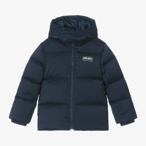 KENZO KIDS-Navy Blue Down Padded Puffer Jacket | Childrensalon