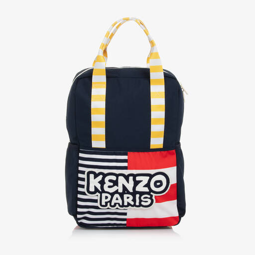 KENZO KIDS-Navy Blue Striped Backpack (35cm) | Childrensalon