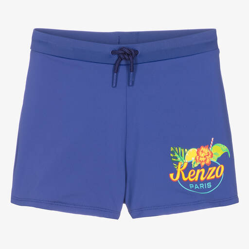 KENZO KIDS-Teen Boys Blue Swim Shorts | Childrensalon