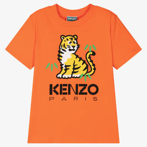 KENZO KIDS-Teen Boys Orange KOTORA Logo T-Shirt | Childrensalon