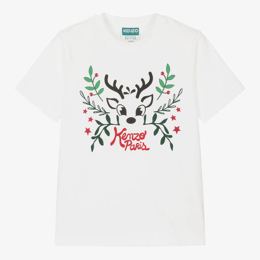 KENZO KIDS-Хлопковая футболка с оленем для подростков | Childrensalon